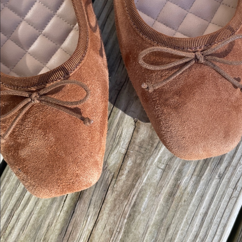Veronica Beard Brown Suede Square Toe Ballet Flats 8.5M - Picture 6 of 12